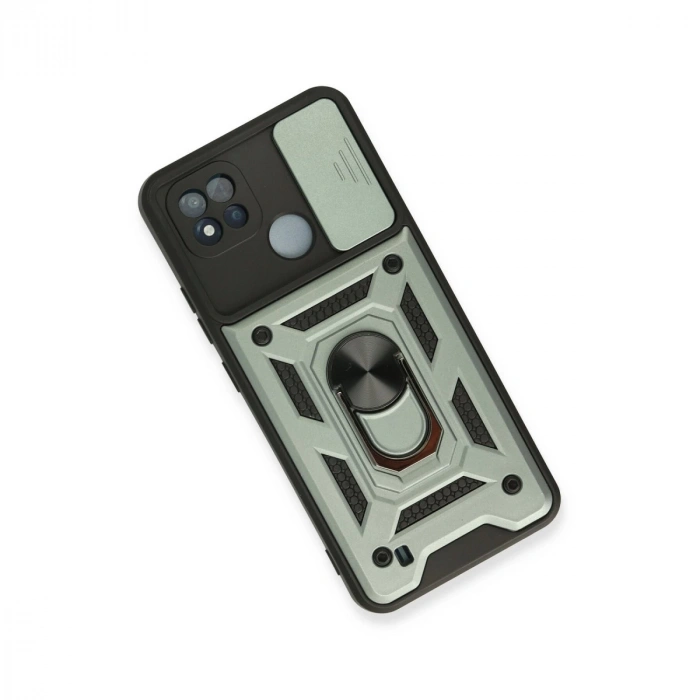 Realme C11 2021 Kılıf Pars Lens Yüzüklü Silikon - Yeşil