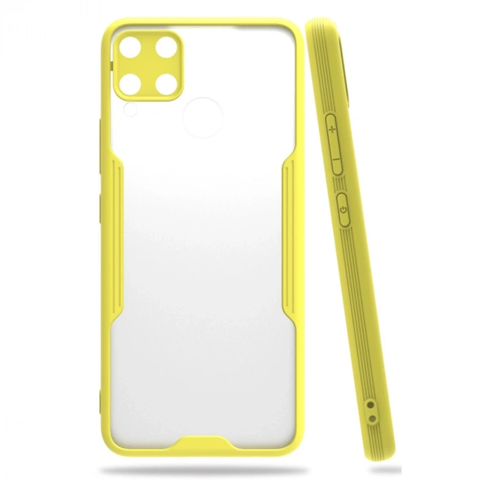 Realme C15 Kılıf Platin Silikon - Sarı