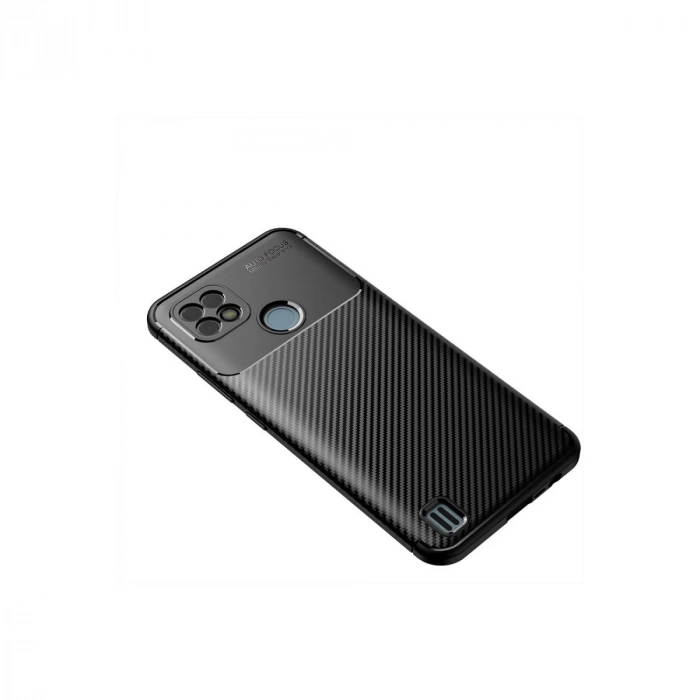 Realme C21 Kılıf Auto Focus Karbon Kapak - Siyah