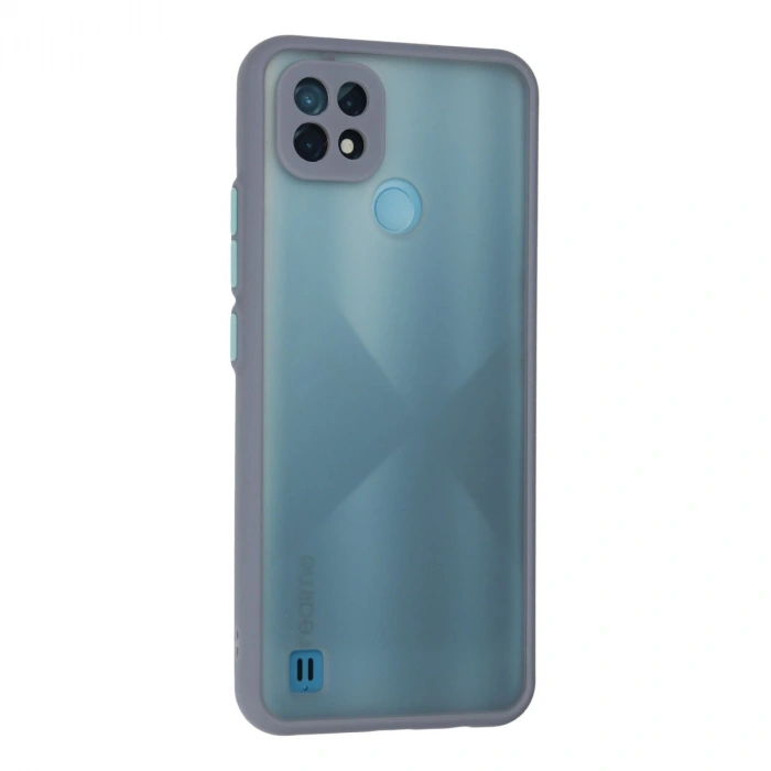 Realme C21 Kılıf Montreal Silikon Kapak - Gri