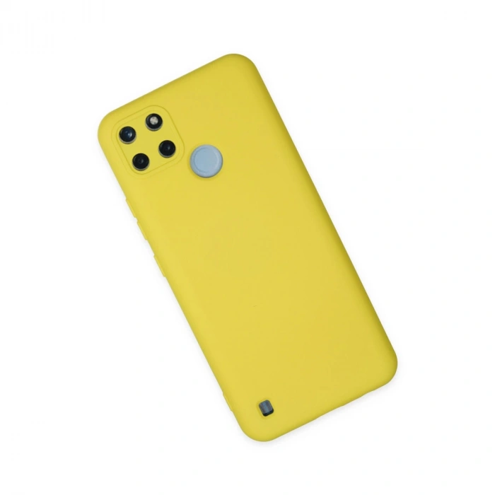 Realme C25y Kılıf Nano İçi Kadife Silikon - Sarı