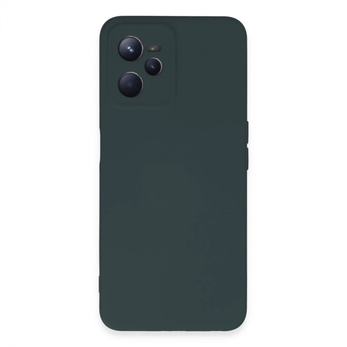 Realme C35 Kılıf Nano İçi Kadife Silikon - Koyu Yeşil