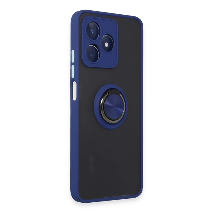 Realme C53 Kılıf Montreal Yüzüklü Silikon Kapak - Lacivert