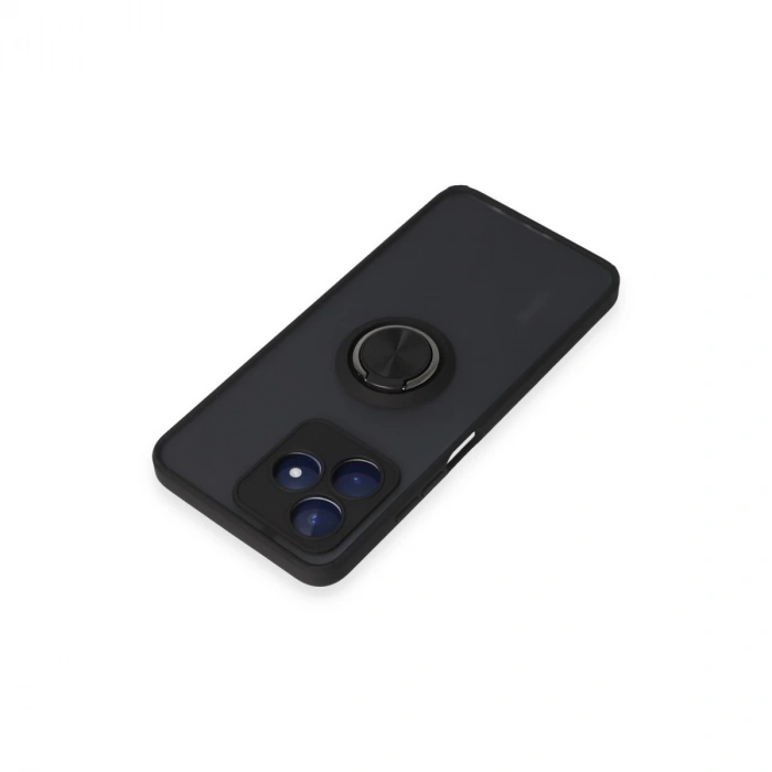 Realme C53 Kılıf Montreal Yüzüklü Silikon Kapak - Siyah