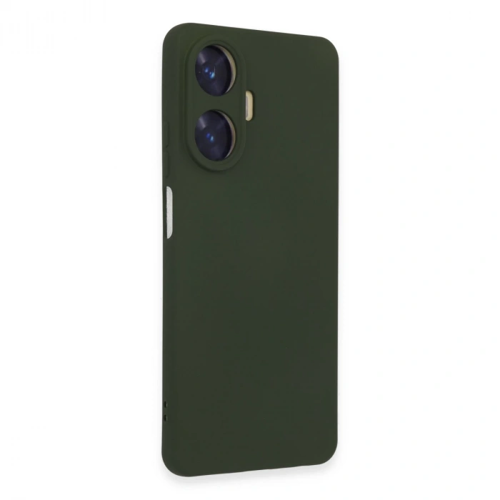 Realme C55 Kılıf Nano İçi Kadife Silikon - Koyu Yeşil