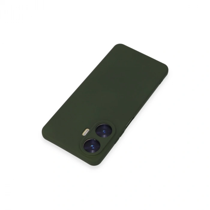 Realme C55 Kılıf Nano İçi Kadife Silikon - Koyu Yeşil