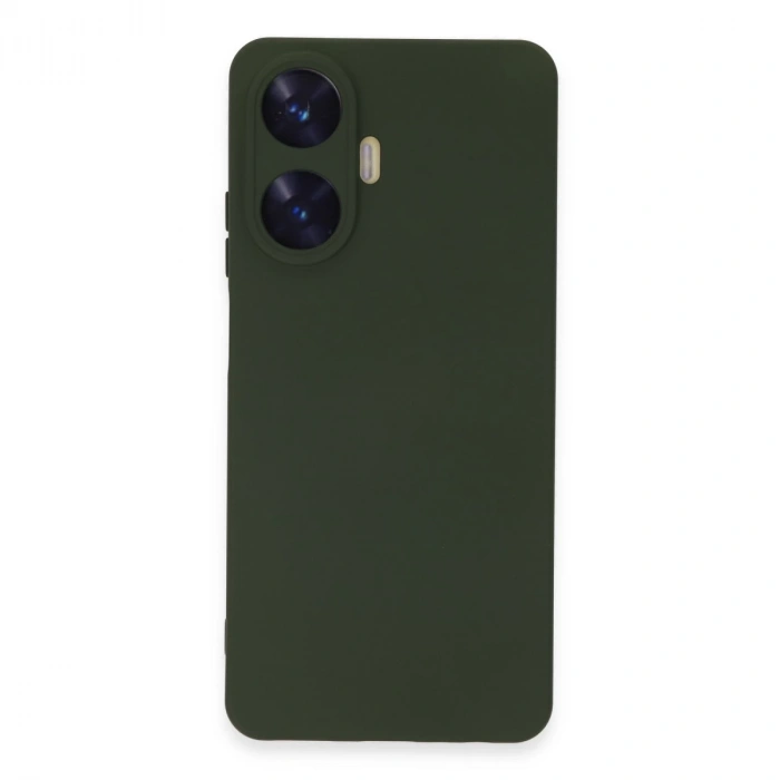 Realme C55 Kılıf Nano İçi Kadife Silikon - Koyu Yeşil