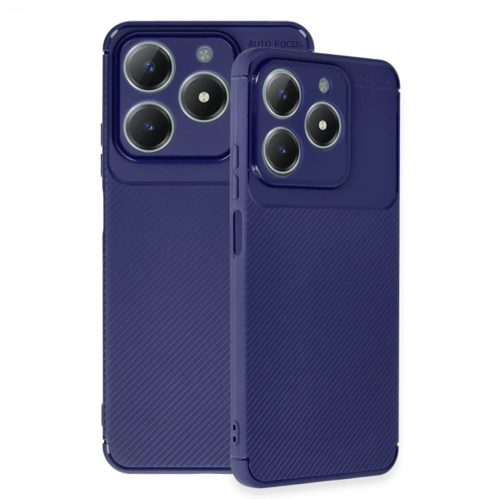 Realme C61 Kılıf Auto Focus Karbon Kapak - Lacivert