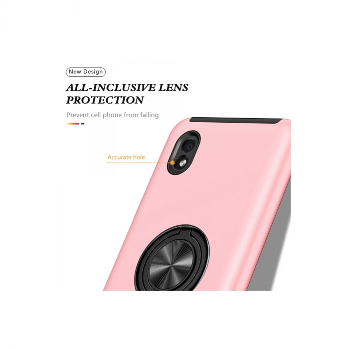 Samsung Galaxy A01 Core Kılıf Elit Yüzüklü Kapak - Pembe