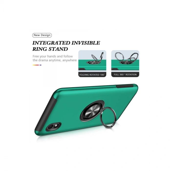 Samsung Galaxy A01 Core Kılıf Elit Yüzüklü Kapak - Yeşil