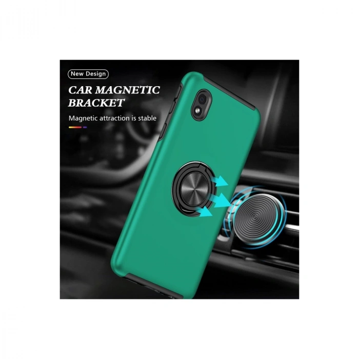 Samsung Galaxy A01 Core Kılıf Elit Yüzüklü Kapak - Yeşil