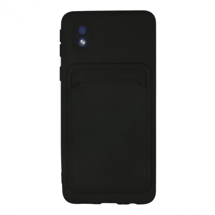 Samsung Galaxy A01 Core Kılıf Kelvin Kartvizitli Silikon - Siyah