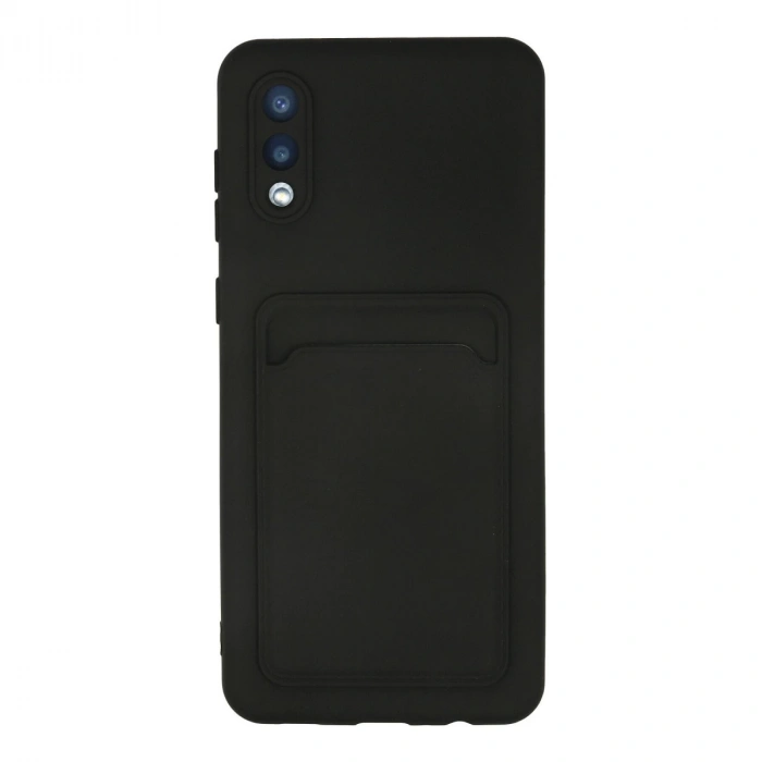 Samsung Galaxy A02 Kılıf Kelvin Kartvizitli Silikon - Siyah