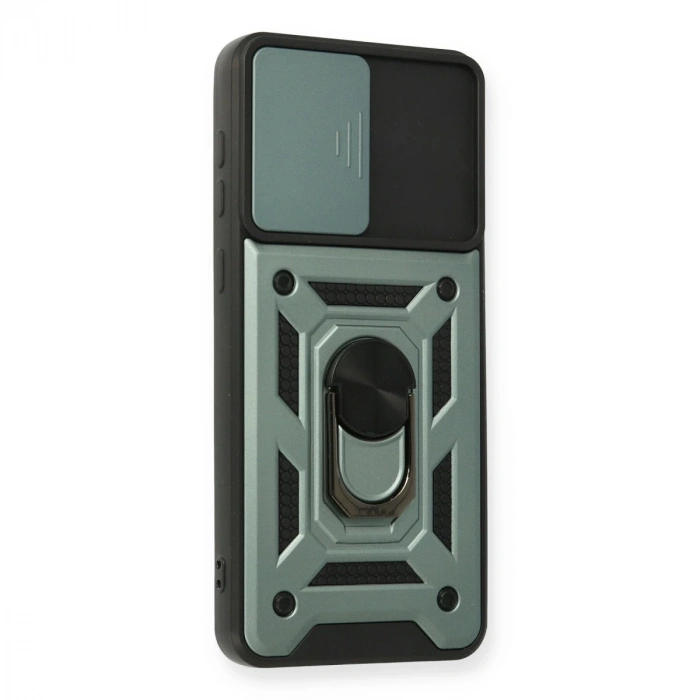 Samsung Galaxy A02 Kılıf Pars Lens Yüzüklü Silikon - Yeşil