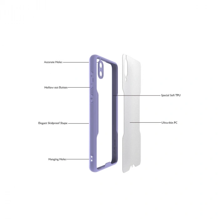 Samsung Galaxy A02 Kılıf Platin Silikon - Lacivert