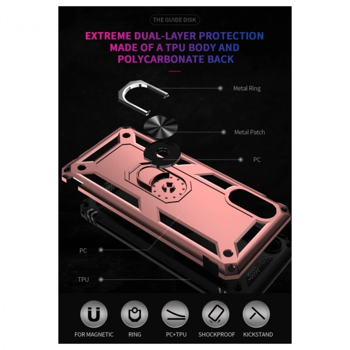 Samsung Galaxy A02 Kılıf Sofya Yüzüklü Silikon Kapak - Rose