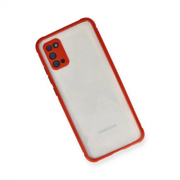 Samsung Galaxy A02s Kılıf Miami Şeffaf Silikon - Kırmızı