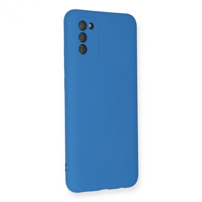 Samsung Galaxy A02s Kılıf Nano İçi Kadife Silikon - Mavi