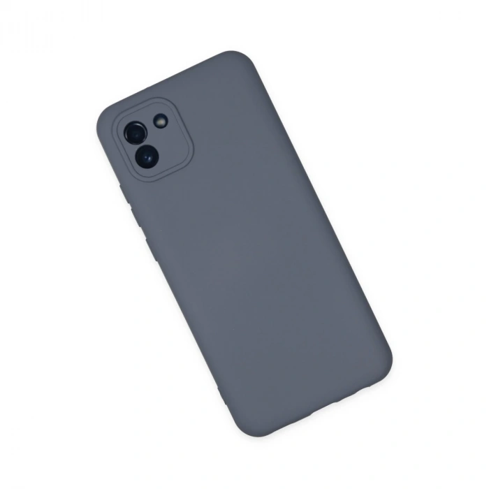 Samsung Galaxy A03 Kılıf Nano İçi Kadife Silikon - Gri