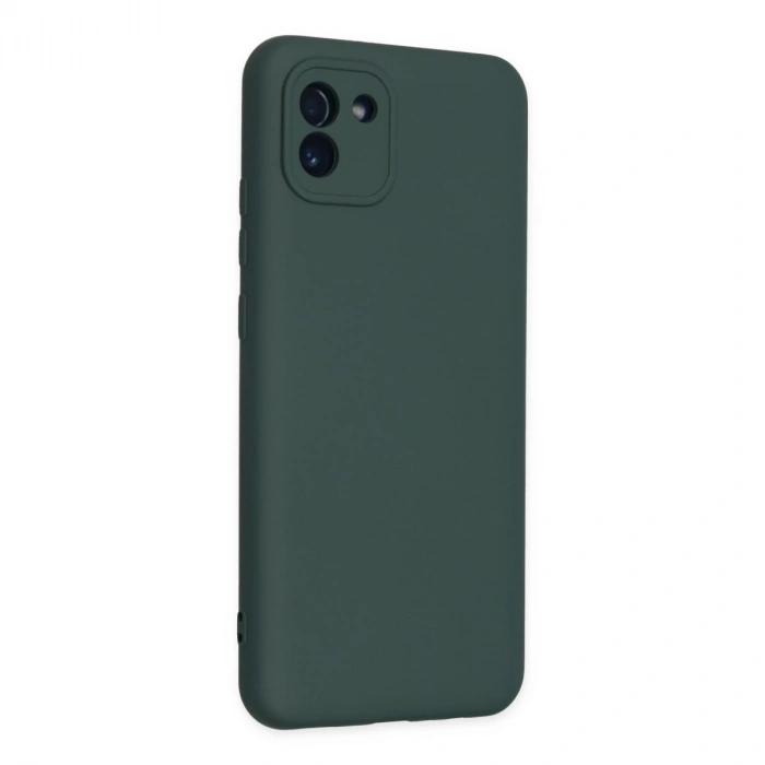 Samsung Galaxy A03 Kılıf Nano İçi Kadife Silikon - Koyu Yeşil