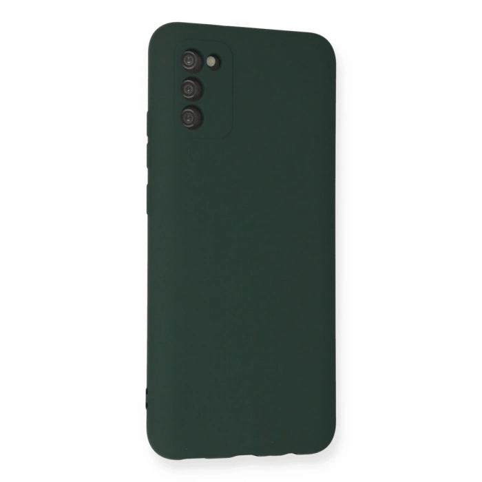 Samsung Galaxy A03s Kılıf Nano İçi Kadife Silikon - Koyu Yeşil