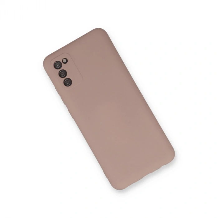 Samsung Galaxy A03s Kılıf Nano İçi Kadife Silikon - Pudra