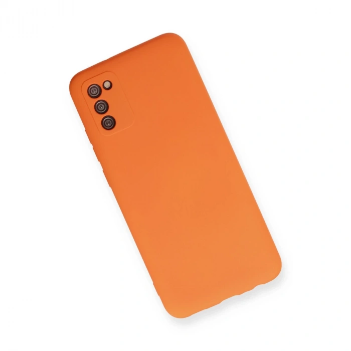 Samsung Galaxy A03s Kılıf Nano İçi Kadife Silikon - Turuncu