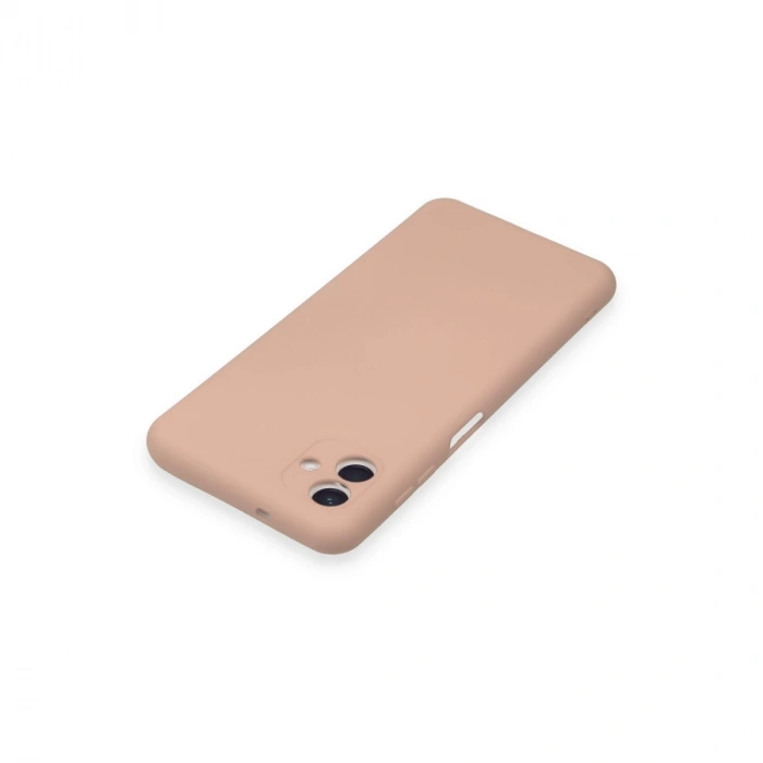Samsung Galaxy A04 Kılıf Nano İçi Kadife Silikon - Pudra