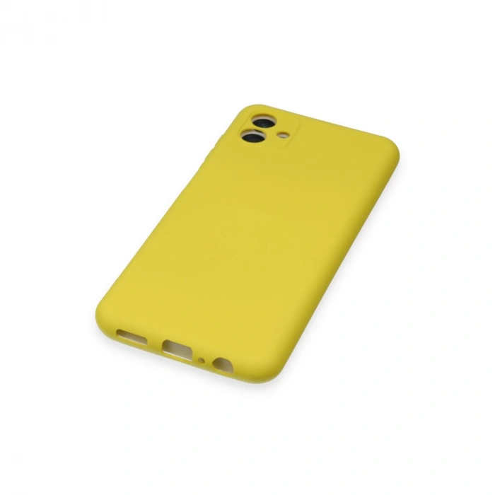 Samsung Galaxy A04 Kılıf Nano İçi Kadife Silikon - Sarı