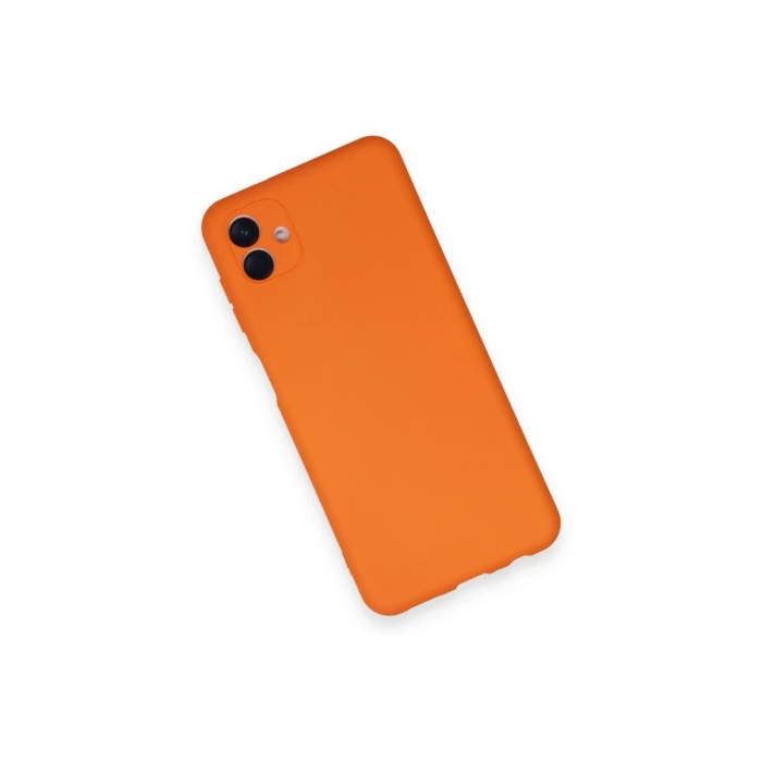 Samsung Galaxy A04 Kılıf Nano İçi Kadife Silikon - Turuncu