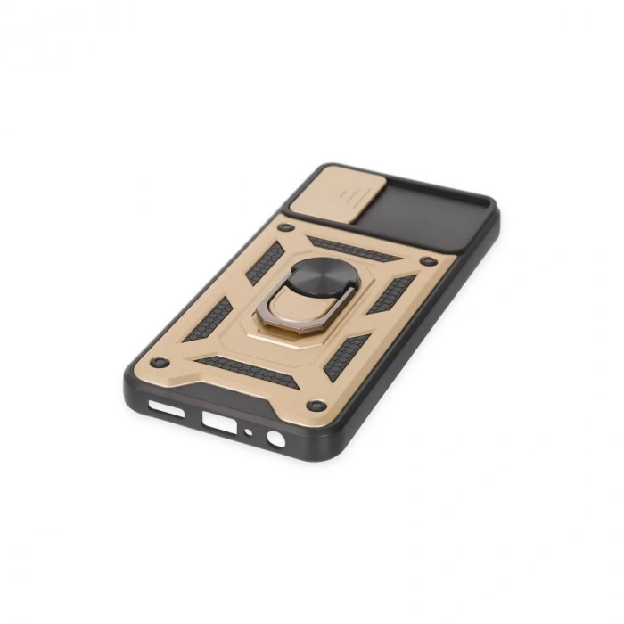 Samsung Galaxy A04 Kılıf Pars Lens Yüzüklü Silikon - Gold