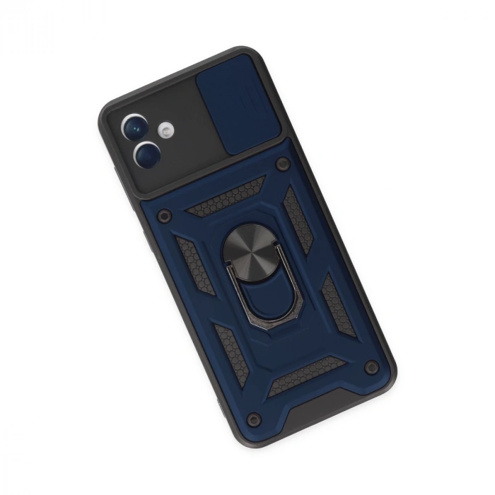 Samsung Galaxy A04 Kılıf Pars Lens Yüzüklü Silikon - Lacivert