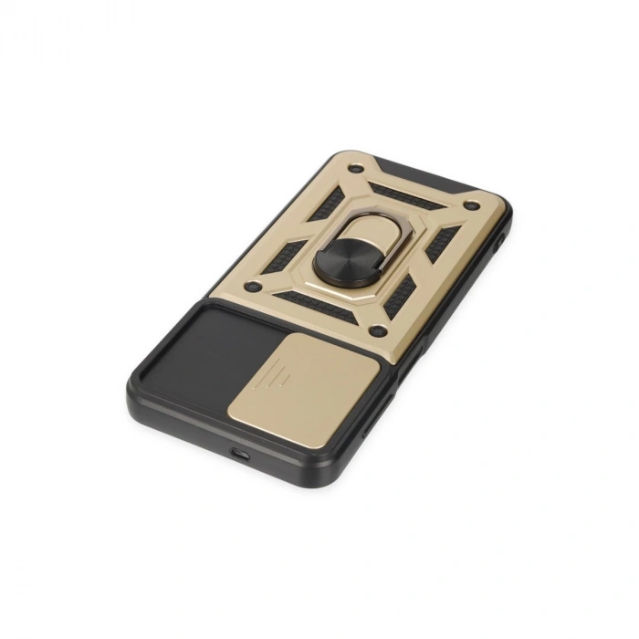 Samsung Galaxy A04s Kılıf Pars Lens Yüzüklü Silikon - Gold