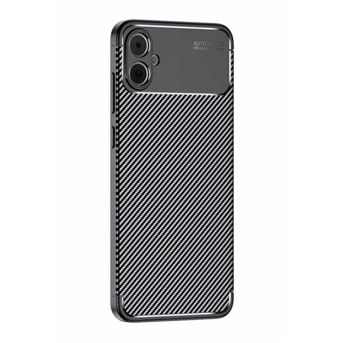 Samsung Galaxy A05 Kılıf Auto Focus Karbon Kapak - Siyah