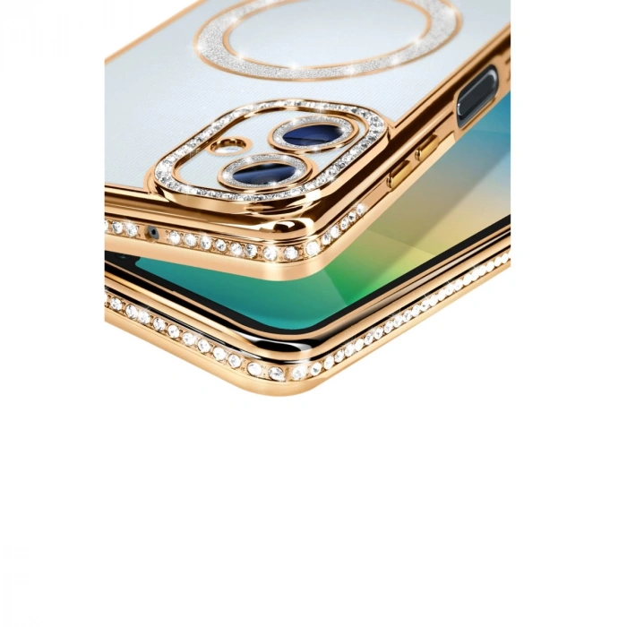 Samsung Galaxy A06 Joke Simli Magneticsafe Kılıf - Gold