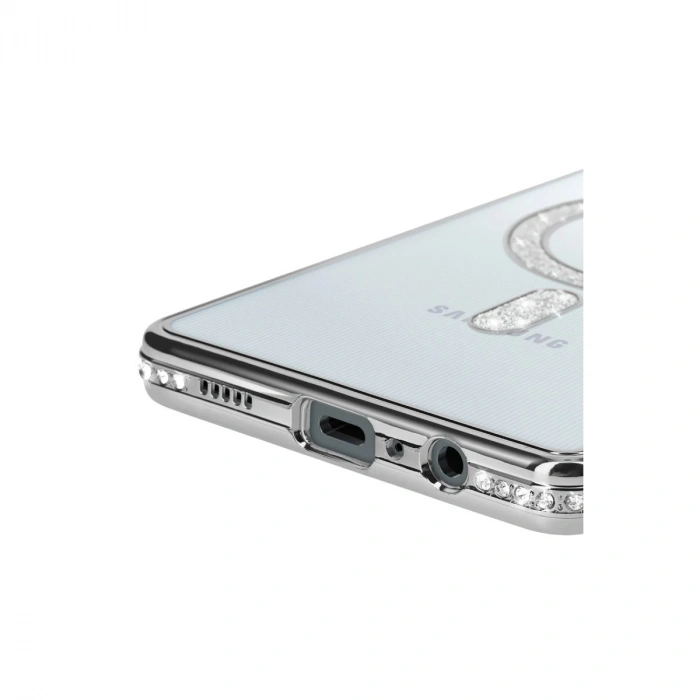 Samsung Galaxy A06 Joke Simli Magneticsafe Kılıf - Gümüş