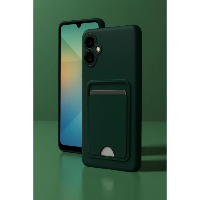 Samsung Galaxy A06 Kılıf Kelvin Kartvizitli Silikon - Kırmızı