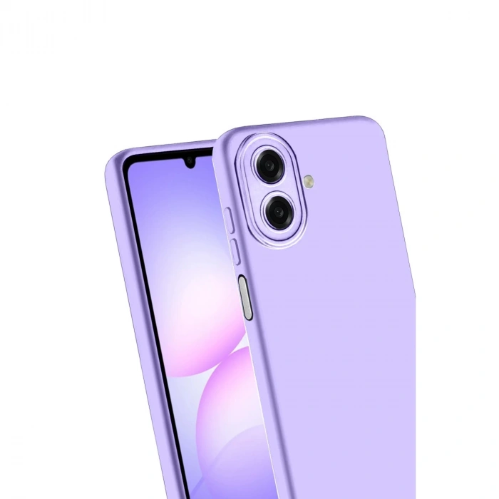 Samsung Galaxy A07 Nano İçi Kadife Silikon - Lila