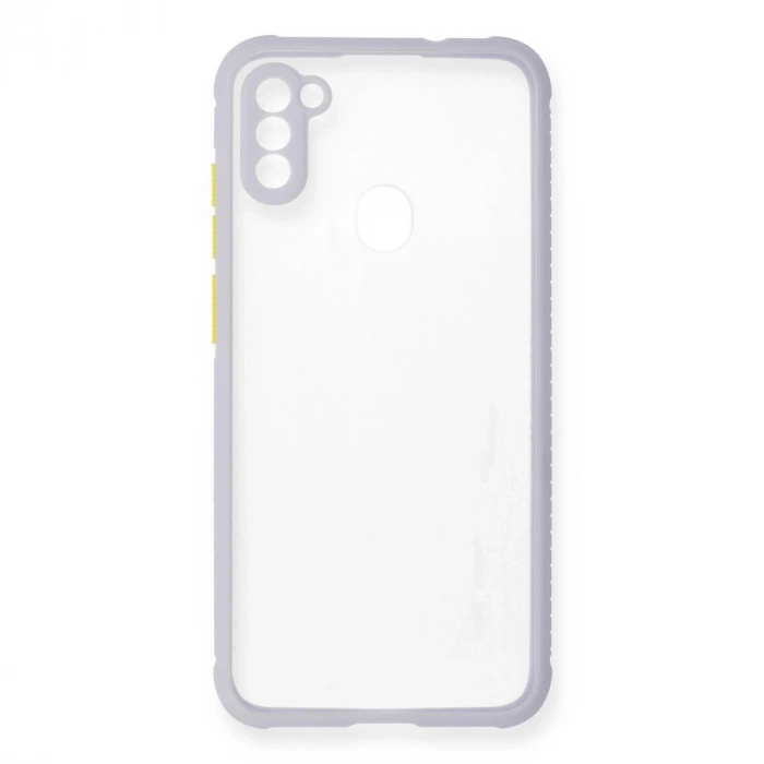 Samsung Galaxy A11 Kılıf Miami Şeffaf Silikon - Lila