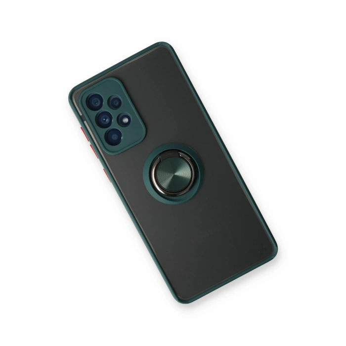 Samsung Galaxy A13 4g Kılıf Montreal Yüzüklü Silikon Kapak - Yeşil