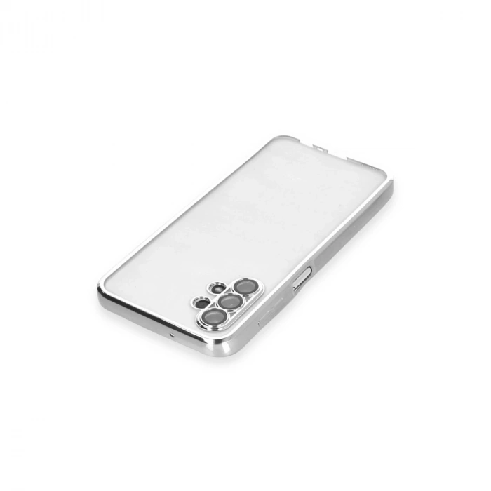 Samsung Galaxy A13 4g Kılıf Razer Lensli Silikon - Gümüş