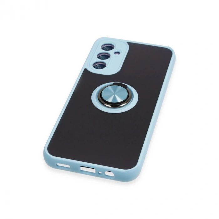 Samsung Galaxy A14 4g Kılıf Montreal Yüzüklü Silikon Kapak - Buz Mavi