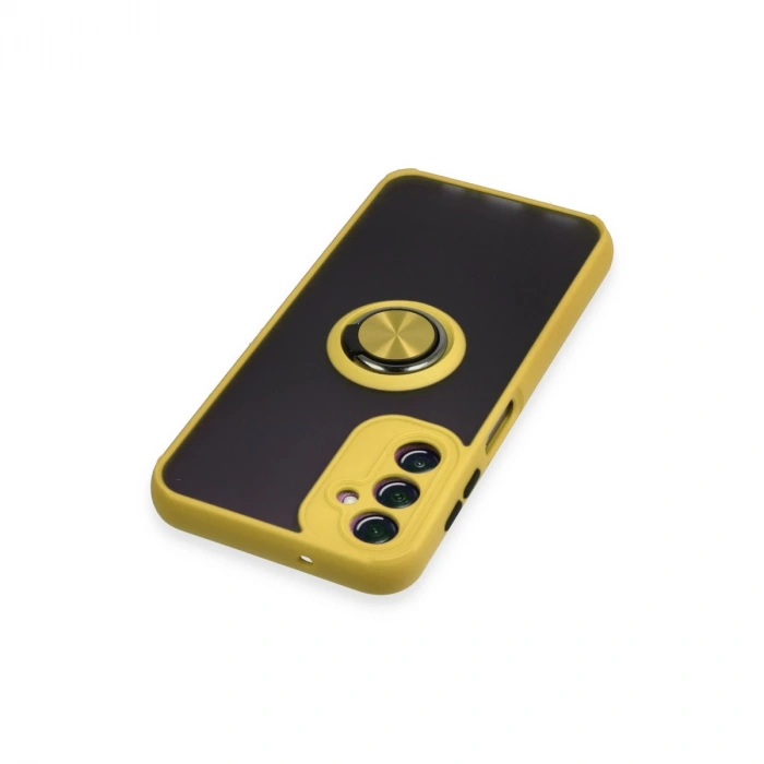 Samsung Galaxy A14 4g Kılıf Montreal Yüzüklü Silikon Kapak - Sarı