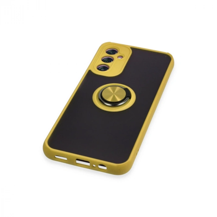 Samsung Galaxy A14 4g Kılıf Montreal Yüzüklü Silikon Kapak - Sarı