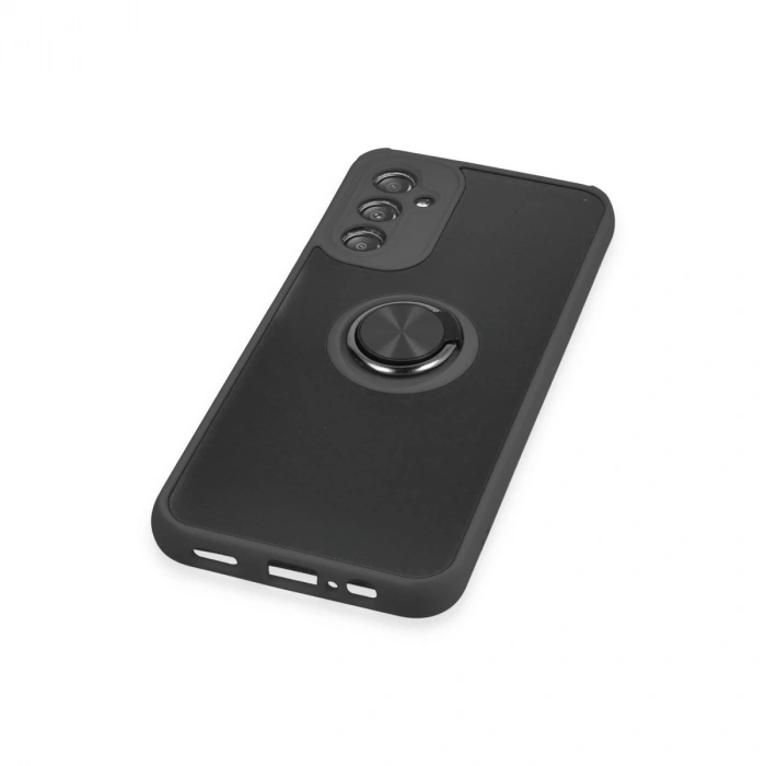 Samsung Galaxy A14 4g Kılıf Montreal Yüzüklü Silikon Kapak - Siyah