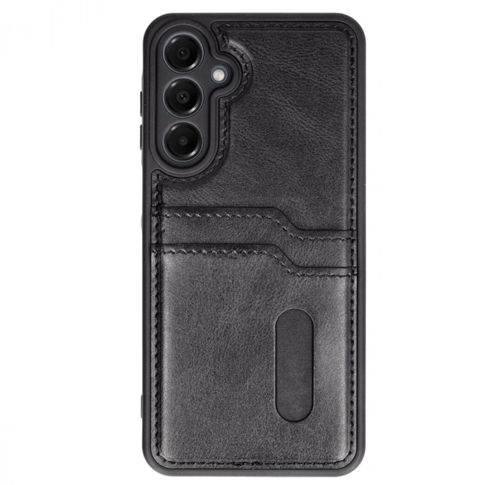 Samsung Galaxy A15 4g Kılıf Sara Kartvizitli Deri Kılıf - Siyah