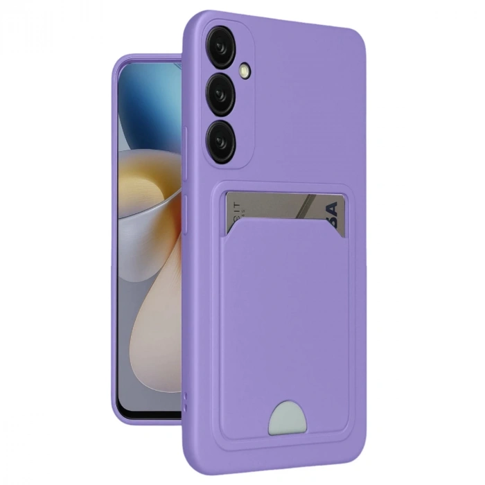 Samsung Galaxy A16 5g Kılıf Kelvin Kartvizitli Silikon - Lila