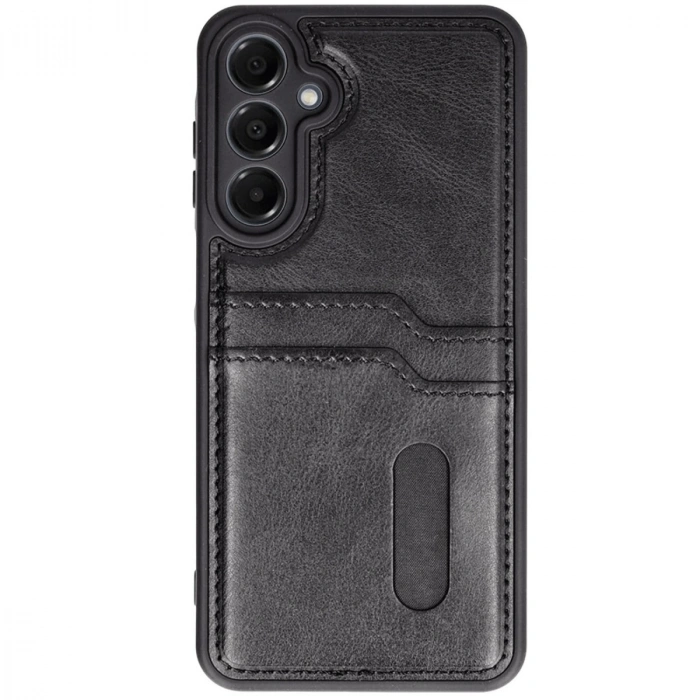 Samsung Galaxy A16 5g Kılıf Sara Kartvizitli Deri Kılıf - Siyah