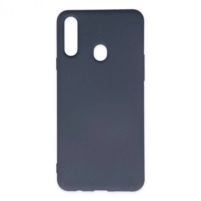 Samsung Galaxy A20s Kılıf Nano İçi Kadife Silikon - Gri