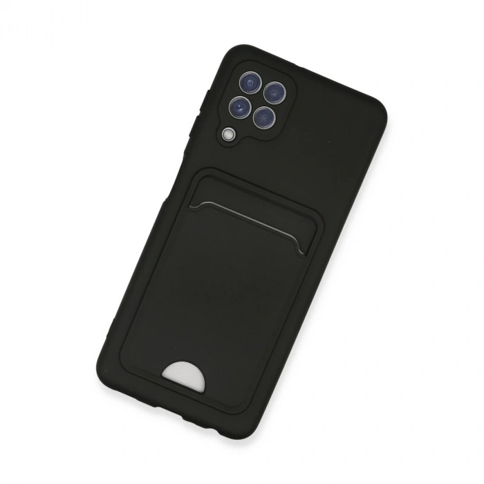 Samsung Galaxy A22 Kılıf Kelvin Kartvizitli Silikon - Siyah